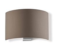 EXO Lighting - Aplique de pared AMSTERDAM pantalla color tierra portalámparas E27 uso interior IP20. Lámpara de pared estilo contemporáneo con forma curva para pasillos, dormitorios y sala de estar.