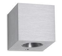 EXO lighting - Aplique de pared BRICK aluminio cepillado led 2 emisiones de luz