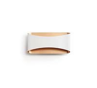 EXO lighting - Aplique de Pared COOPER Blanco-Oro Mate LED SMD 9W, Estilo Moderno, Rectangular, 24x12x8cm, Perfecto para Rellanos, Pasillos, Despacho y Hogares