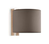 EXO Lighting - Lámpara compacta de haya con pantalla de color tierra E27 interna IP20, ideal para habitaciones de hogar y hotel.