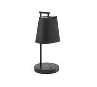 EXO LIGHTING - Lámpara de mesa NEMO (H.44cm) negro con pantalla negra y portalámpara E27. Sobremesa ideal para mesitas de noche y mesa auxiliar del salón.