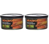 Exo Terra Gusanos de harina cocidos en Lata, alimento Individual para Reptiles, 34 g (Paquete de 2)