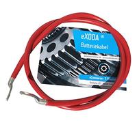 eXODA cable de batería 35 mm² 100cm rojo flexible 99 por ciento cobre M10 | Cable de batería, sección 35 mm², longitud 100 cm, diseño flexible, para coche y barco, resistencia al calor hasta 70°C, ojal