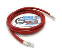 Exoda cable de batería 50 mm² 2,5 m rojo terminales de cable buena conductividad resistente al calor hasta 70 grados adecuado para vehículos barcos motocicletas sistemas eléctricos y más