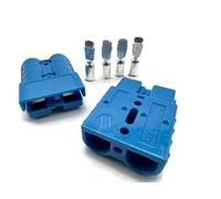 eXODA Conjunto de conectores para carretilla elevadora, conectores del cable de carga de la batería 50A 16 mm² cable de conexión azul