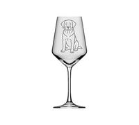eXODA copa de vino labrador para disfrutar con un diseño elegante adecuada para lavavajillas para vino tinto y blanco con grabado atractivo para ocasiones sociales