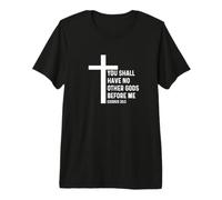 Éxodo 20:3 20 3 Dios Jesús Cita Religiosa Cruz Cristiana Camiseta Premium