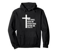 Éxodo 20:3 20 3 Dios Jesús Cita Religiosa Cruz Cristiana Sudadera con Capucha