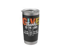 Exodus 14:14 Lord Will Fight For You Bible Verse Psalm 136:1 Vaso térmico de acero inoxidable de doble pared