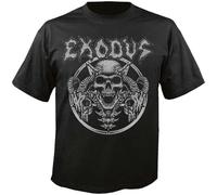 Exodus Horns Skull T Shirt GRE Men's Men's Breathable Cotton Crew Neck Plain tee Tops Black S