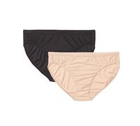 Exofficio Give-N-Go 2.0 - Calzones de Bikini estándar para Mujer, Paquete de 2, Color Negro/Beige, Talla L