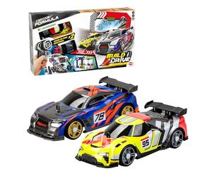 Exost Build 2 Drive, Pack Doble, Coche radiocontrol Radical Racer, 2 en 1, vehículo de Carreras para Construir y Jugar, Accesorios y batería incluidos, niños y niñas Desde 5 años, Bizak (62000705)