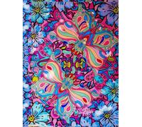 Exotic And Intricate Butterflies And Flowers, 200 Unlined, Floral Detailed Page, 8x11, Hardcover Journal, Art Pad, Sketchbook, Drawing Book: Made With ... By: Artist Mary Elisabeth Linder @ MaryEMade