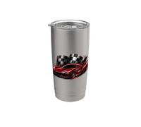 Exotic Car Racing Turbo Race Speed Flag Kids Boys Mens Vaso térmico de acero inoxidable de doble pared