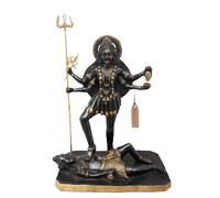 Exotic India 31 pulgadas Goddess Kali de pie sobre Lord Shiva Estatua de latón con acabado clásico Mahakali Murti para templo, vastu y gran decoración espiritual