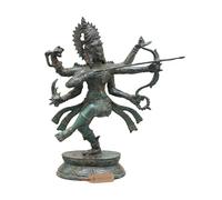 Exotic India Estatua de latón de Lord Shiva como Pinakadhari de 9 pulgadas hecha a mano con ídolo de arco Pinaka para altar del hogar y oficina