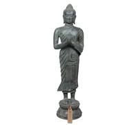 Exotic India Estatua grande de latón de Buda Namaskar de 48 pulgadas | Escultura de ídolo de Buda Zen Murti para oficina, decoración del hogar, meditación, decoración de mesa
