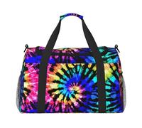 Exotic Tribe - Bolsa de lona grande con estampado de teñido anudado para mujer, bolsa de viaje para fin de semana, bolsa de mano, Negro -, Talla única