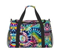 Exotic Tribe - Bolsa de lona grande con estampado de teñido anudado para mujer, bolsa de viaje para fin de semana, bolsa de mano, Negro -, Talla única