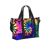 Exotic Tribe - Bolsa de mano plegable y portátil con estampado de teñido anudado para mujeres y hombres, para viajes de fin de semana