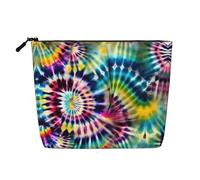 Exotic Tribe - Bolsa de maquillaje con estampado de teñido anudado para mujer, bolsa de cosméticos portátil, organizador de maquillaje de viaje, Black, Talla única