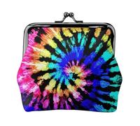 Exotic Tribe - Cartera minimalista ligera con estampado de teñido anudado, bolsa compacta para monedas para visitas al gimnasio y mandados, Black, Talla única, Bolsa para monedas