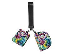 Exotic Tribe - Cartera pequeña con estampado de teñido anudado para mujer, llavero de doble bolsa, bolsa de muñeca para deportes al aire libre, bolsa de muñeca con cremallera
