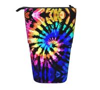 Exotic Tribe - Estuche retráctil vertical para lápices de estilo teñido anudado, caja organizadora de oficina para adultos