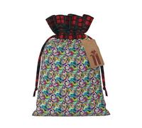Exotic Tribe Tie Dye Style Print Christmas Drawstring Eco-Friendly Gift Bags for Christmas Party Wrapping Present Needs