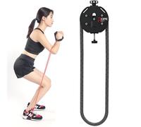 ExoticaBlend Entrenador de Cuerda Sin Fin, Entrenamiento con Cuerda de Tracción para Fitness, Ajuste de Resistencia con Perilla, Sistem-a de Poleas de Cable Black