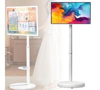 ExoticaBlend Televisor Inteligente Portátil de 21.5 Pulgadas con Si-stema Operativo Android, Pantalla Táctil Giratoria Incell Fhd, Batería de 6000 Mah White-6+128G
