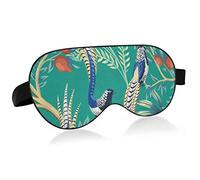 Exótico antifaz para dormir verde pavo real, antifaz para dormir y venda para los ojos con diadema elástica, suave y cómodo parasol para dormir para siesta de yoga de viaje