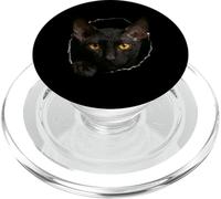 Exótico Negro Cornish Rex Gato Asomándose a través PopSockets PopGrip para MagSafe
