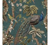 Exótico Papel Tapiz Botánico Holden 13682 Pavo Real Woods Feature Wall Aqua Azul