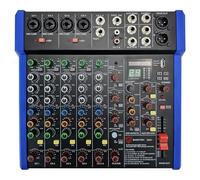 EXOTON EXOTON Consola mezcladora de audio profesional, 6 canales con USB, Bluetooth, entrada MP3, alimentación Phantom de 48 V, ideal para estudio, actuación en vivo y uso de DJ