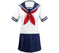 EXOTUF Disfraz de Cosplay de Anime, conjunto de uniforme escolar Ayano Aishi, Falda plisada para, traje de marinero,Set-XL