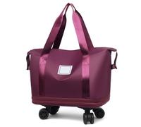 Expandable Travel Duffel Bag with Wheels,Large Rolling Capacity Travel Bags for Women & Men,Wheel Detachable (Red)