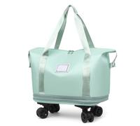 Expandable Travel Duffel Bag with Wheels,Large Rolling Capacity Travel Bags for Women & Men,Wheel Detachable (Green)