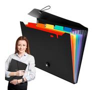 Expanding File Folder Organizer - Accordion File Organizer, Accordion Folders| Files Box Durable Handle for Business, Offices, School with Color Pockets | Pp Accordîon Bag 13 Grid Accordîon Folder
