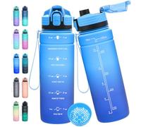 Expansea Botella Agua, Botella de Agua 1L/500ML/700ML/1500ML, Antiderrame Botella de Agua Deportiva Motivacional con Sello de Tiempo para Oficina, Escuela, Gym, Colegio, Bicicleta, Yoga