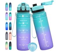 Expansea Botella Agua, Botella de Agua 1L/500ML/700ML/1500ML, Antiderrame Botella de Agua Deportiva Motivacional con Sello de Tiempo para Oficina, Escuela, Gym, Colegio, Bicicleta, Yoga