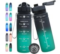 Expansea Botella Agua, Botella de Agua 1L/500ML/700ML/1500ML, Antiderrame Botella de Agua Deportiva Motivacional con Sello de Tiempo para Oficina, Escuela, Gym, Colegio, Bicicleta, Yoga