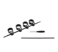 Expansión de dedo RLECS negro ajustable expansor de dedo, estirador de dedos, entrenador de dedos con destornillador y varilla de repuesto para guitarra, bajo, piano, ukeleles, mandolinas