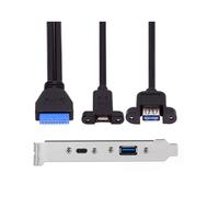 ExpansióN de Puerto USB 3.1 Trasero de 5 Gbps de 20 Pines una TYPE-C Hembra y Cable de Datos USB 3.0 Hembra con Bisel en el Chasis de la Computadora