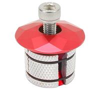 Expansor de auriculares para bicicleta, tapa superior del vástago, tapón de compresión de aleación de aluminio, tuerca estrella, expansión para bicicleta de montaña y carretera, (Roja)