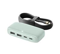 Expansor de concentradores tipo C con suministro de energía total de 100 W, 4 puertos (2 USB C + 2 USB), estación de carga rápida de 480 Mbps de transferencia de datos