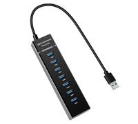 Expansor de concentradores USB 3.0 de 7 puertos que proporciona interfaces USB 3.0 para PC, portátil, soporta carga de transferencia de datos de hasta 5 Gbps