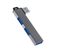 Expansor de concentradores USB 3.0 de aleación de aluminio con 3 puertos USB para dispositivos Windows, Linux y Android, transferencia de datos estable, adaptador USB portátil