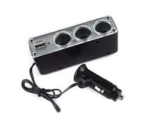 Expansor de enchufe de coche con alimentación de carga USB, adaptador triple, divisor de múltiples dispositivos, accesorio de 12 V, distribuidor de energía para coche, cable de extensión de