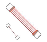 Expansor de pecho: 5 bandas elásticas ajustables para ejercitar brazos, resortes helicoidales de acero, mango cubierto de espuma, 30 pulgadas de largo | Dispositivo ergonómico de entrenamiento de braz